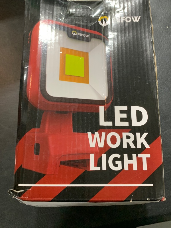 Photo 2 of EEFOW Work Light for Milwaukee m18: 9500LM Cordless Led Lights for 18v Battery, 90W Portable 140° Rotate Flood Flashlight with USB & Type C Charge Smart Protect Battery for Indoor Outdoor Lighting