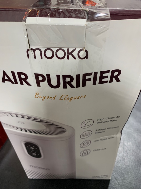 Photo 2 of MOOKA Air Purifiers for Home Large Room up to 1076 ft², H13 True HEPA Air Filter Cleaner, Odor Eliminator, Remove Smoke Dust Pollen Pet Dander, Night Light(Available for California)