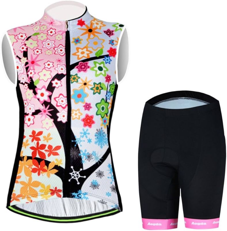 Photo 1 of Aogda Cycling Jersey Women Bike Shirts Bicycle Shorts Team Biking Clothing Tights (A23, Small)