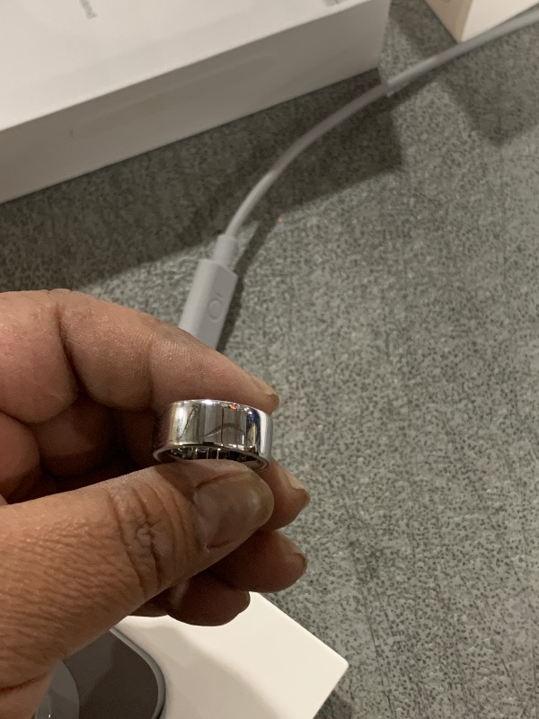 Photo 3 of Oura Ring 4 - Silver - Size 4 - Smart Ring - Size First with Oura Ring 4 Sizing Kit - Sleep Tracking Wearable - Heart Rate - Fitness Tracker - Up to 8 Days of Battery Life