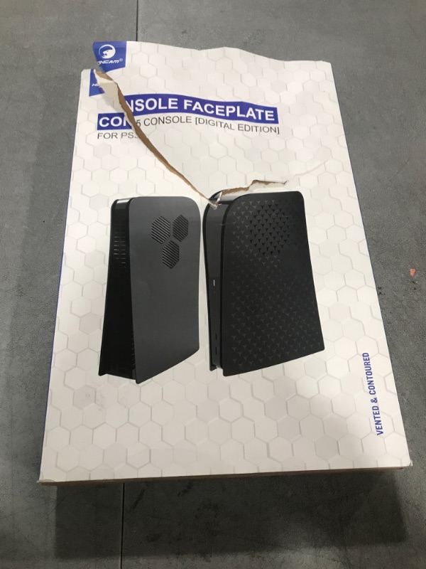 Photo 1 of LANCUBE PS5 Console Plates with RGB LED Light Strip and Cooling Vent, Accessories Cover for PS 5 Disc Edition, PS5 Faceplate Shockproof Dustproof Anti-Scratch Shell (Black Hex (Digital Edition))