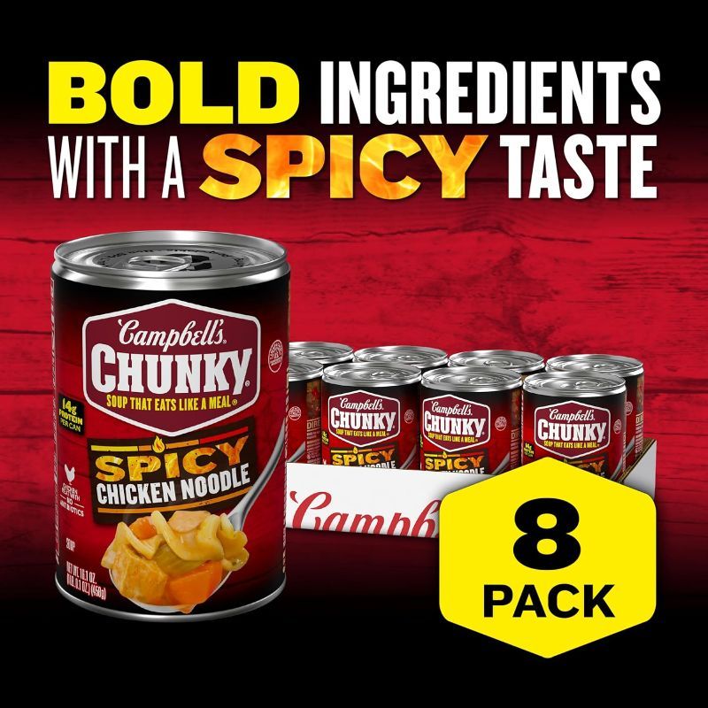 Photo 1 of EX-- 9/11/2025  Campbell's Chunky Soup, Spicy Chicken Noodle Soup, 16.1 Oz Can (Case of 8)
