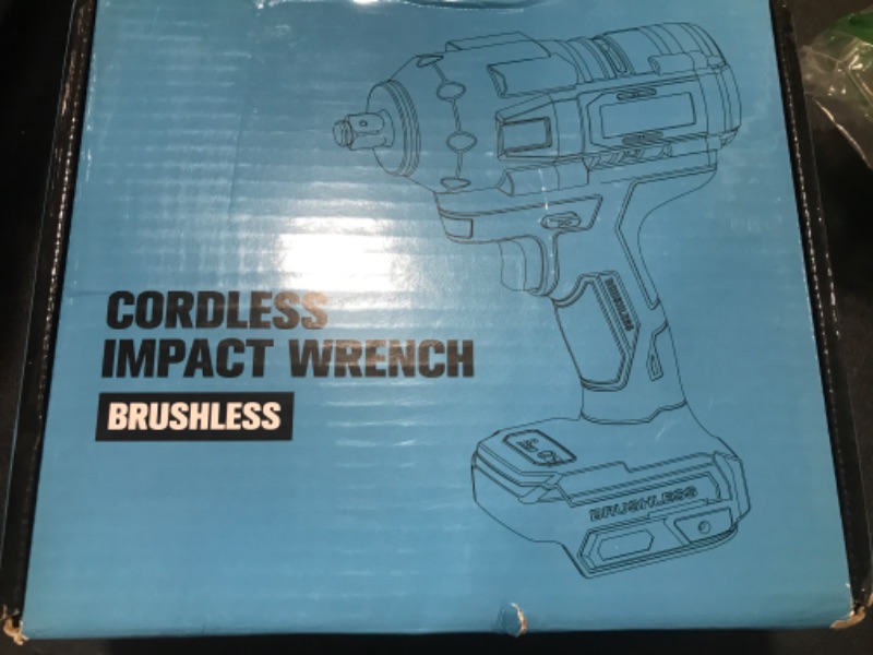 Photo 2 of Cordless Impact Wrench 1/2 inch for Makita 18V Battery, 900Ft-lbs(1200N. m) Brushless Electric Power Impact Driver Gun Tool, 2100RPM High Torque Impact Wrench with LED Work Light (No Battery)