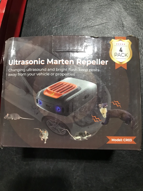 Photo 1 of Rodent Repeller for Car Engines, 4 Pack Pest Repellent Ultrasonic for Under Hood with Light Strobe, Truck Engine Rodent Defense Vehicle Protection Mouse Repellent for Rats, Mice, Squirrels, Cats