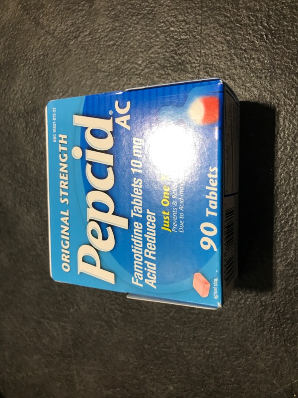 Photo 2 of Pepcid AC Original Strength Heartburn Relief Tablets, OTC Medicine Prevents & Relieves Heartburn Due to Acid Indigestion & Sour Stomach, 10mg Famotidine Acid Reducer, Fast-Acting, 90 ct