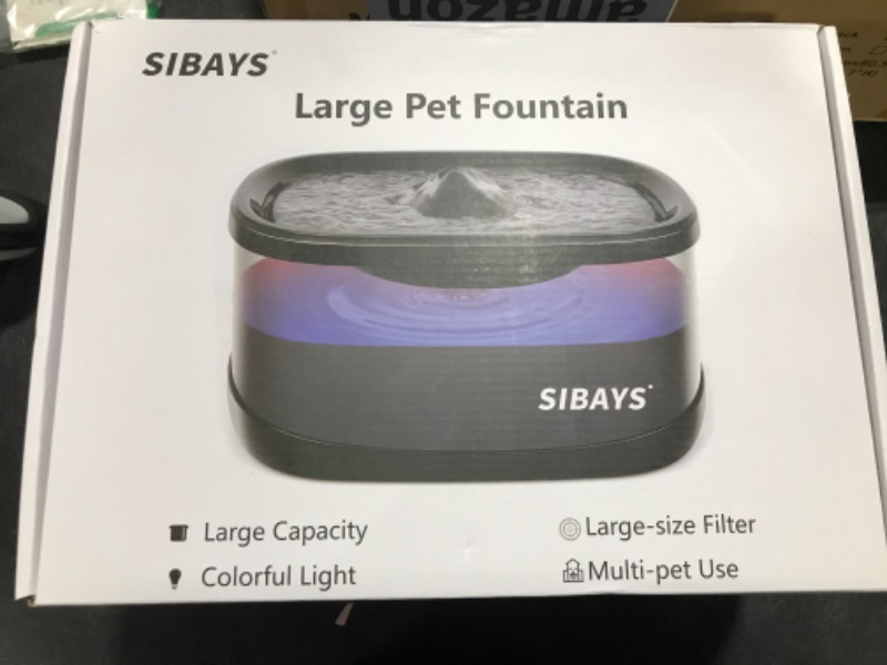 Photo 2 of SIBAYS 2.5GAL/9.5L Dog Water Fountain, 3 Flow Modes Pet Water Fountain for Cats, Dog Water Bowl Dispenser with 7" Large Filter & Smart LED Pump, Ultra Quiet, BPA-Free, Ideal for Large Dogs, Multi-pet