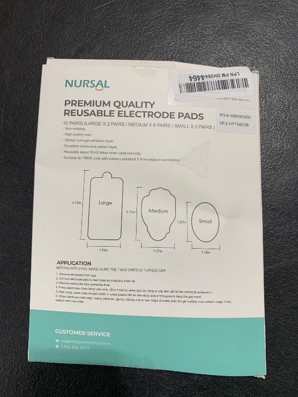 Photo 2 of TENS/EMS Unit Replacement Pads NURSAL 20 Pack 3.5mm Snap Electrode Patches for Electrotherapy, Reusable Self-Adhesive Electrodes Pads, Compatible with Belifu, AVCOO, Neocarbon, MEDVICE TENS White