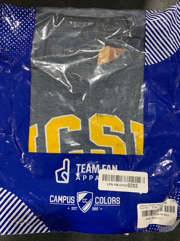 Photo 2 of Campus Colors Adult MVP Heathered Cotton Blend T-Shirt - Logo Tshirt - Made from Ringspun - Comfort and Versatility (UCSB Gauchos - Navy, Large)