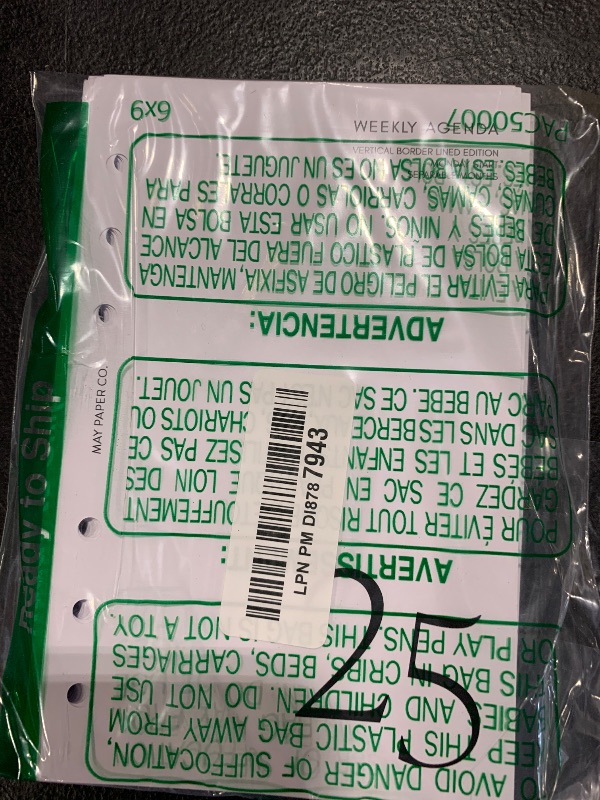 Photo 2 of 2025 Franklin Covey Compact Weekly Planner Insert (4.25" x 6.75") 6 ringed agendas (Weekly Vertical Border Lined)