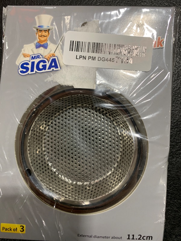 Photo 2 of MR.SIGA Kitchen Sink Strainer, Stainless Steel Sink Drain Strainer, Dishwasher Safe, Outer Diameter 4.4 inch/11.2cm, Inner Diameter 3 inch/7.6cm, Pack of 3