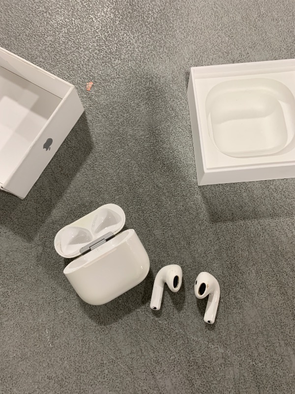 Photo 1 of Apple AirPods 4 Wireless Earbuds, Bluetooth Headphones, with Active Noise Cancellation, Adaptive Audio, Transparency Mode, Personalized Spatial Audio, USB-C Charging Case, Wireless Charging, H2 Chip