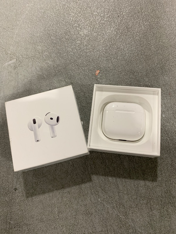 Photo 1 of Apple AirPods 4 Wireless Earbuds, Bluetooth Headphones, Personalized Spatial Audio, Sweat and Water Resistant, USB-C Charging Case, H2 Chip, Up to 30 Hours of Battery Life, Effortless Setup for iPhone