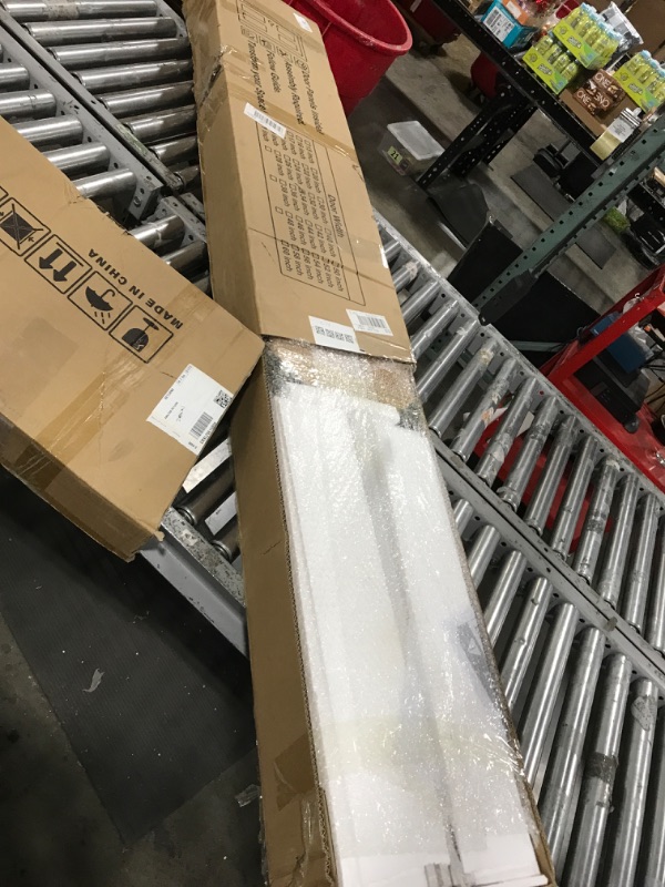 Photo 1 of COSHOMER 34in x 84in Sliding Barn Door with 6ft Barn Door Hardware Kit & Handle, Pre-Drilled Holes Easy Assembly -Solid Barn Door Slab Covered with Water-Proof PVC Surface, White, 5 Panel