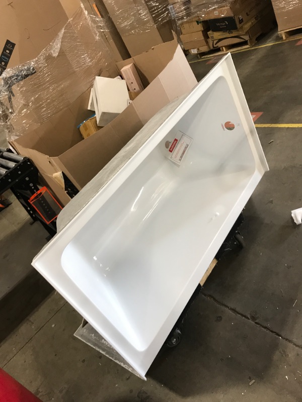 Photo 2 of Kingston Brass VTAP543022R Aqua Eden Alcove Tub, White