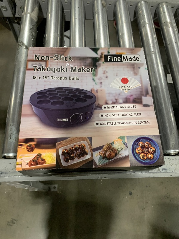 Photo 2 of FineMade Takoyaki Maker Pan with Temperature Control, Tools and Recipes, Make 18 Japanese Octopus Balls at once, Easy to Use and Store