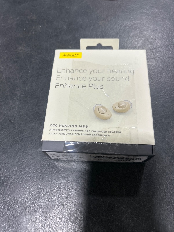 Photo 7 of Jabra Enhance Plus Self-Fitting OTC Rechargeable Hearing Aids for Advanced Hearing Enhancement, Music and Calls – (Incompatible with Android) 4 Mics and Powerful Speakers, Made for iPhone – Gold Beige