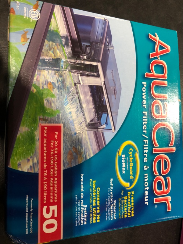Photo 1 of AquaClear 50 Power Filter, Fish Tank Filter for 20- to 50-Gallon Aquariums (Packaging may vary)