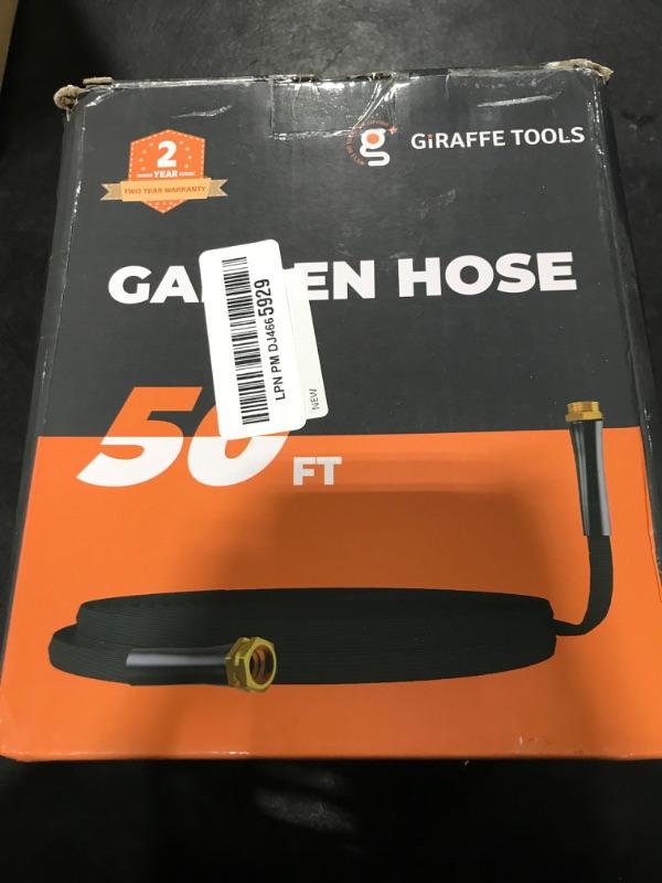 Photo 2 of Giraffe Tools Garden Hose 50FT Lightweight Lay Flat Water Hose Kink Free Flexible Hose with 9 Spray Function Nozzle?Black?