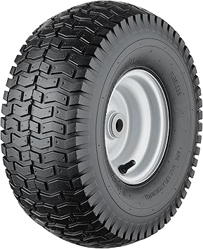 Photo 1 of 15x6.00-6 Lawn Mower Tires, 4 Ply Tubeless Lawn Mower Tires 15x6x6, Front Lawn Tractor Tires, 3” Offset Hub Long with 3/4” Bushings Garden Tire for Riding Lawn Mower (Pack of 1)
