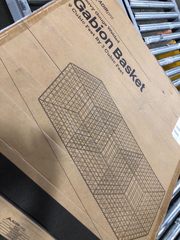 Photo 1 of AdirPro Heavy Gauge Welded Gabion Basket - Galvanized Rock Stone Walls Mesh Cage - Garden Stone Wire Basket Fencing for Outdoor Landscape Lawn, Patio (3 Cubic Feet, 3 Pack)