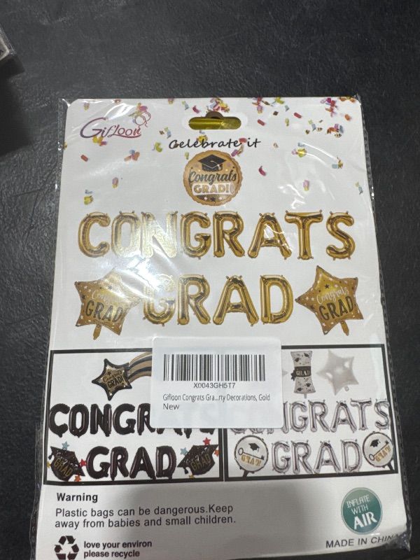 Photo 1 of Gifloon Congrats Grad Balloons, Congratulations Balloons for Graduation Party Decorations, Gold