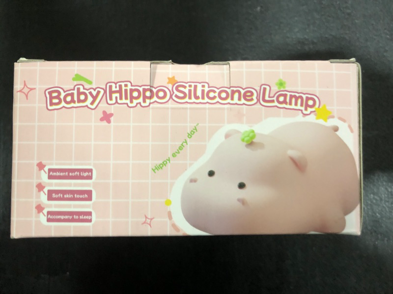 Photo 2 of Silicone Night Light, Night Light for Kids, Cute Hippo Nightlight, Rechargeable Baby Night Light, Toddler Night Light for Bedroom,Kids Lamp Kawaii Room Decor Cute Gifts for Women (Pink)