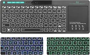 Photo 1 of (Dual Mode) Rii RT518S Wireless and Bluetooth 2-LED Color Backlit Multimedia Keyboard with Multi-Touch Big Size Trackpad,Rechargable Keyboard for Android TV Box,PC,Tablets,Smart TV, HTPC, IPTV,Windows
