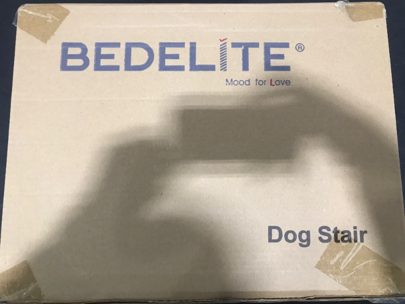 Photo 2 of BEDELITE Dog Stairs for Small Medium or Large Dogs, 3 Tiers Dog Steps for High Bed and Couch 17" H, Foldable Pet Stairs with Detachable Mats & Storage, Grey