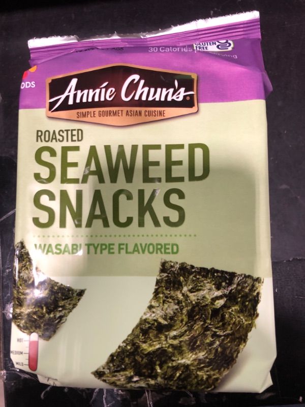 Photo 2 of Annie Chun's Seaweed Snacks, Wasabi, Roasted - 0.35 oz- EXP NOV 2 2024