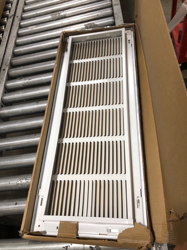 Photo 2 of 30" X 10" Return Air Filter Grille - Filter Included - Easy Plastic Tabs for Removable Face/Door - HVAC VENT DUCT COVER - White [Outer Dimensions: 31.75w X 11.75h]