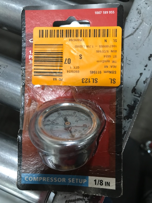 Photo 2 of 1.7 in. Liquid Filled Pressure Gauge with 1/8 in. NPT Back Mount
