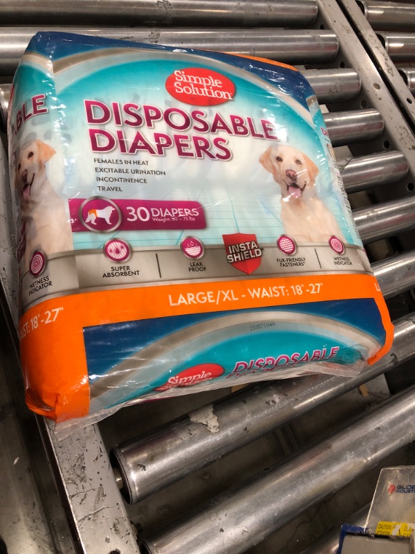 Photo 2 of Simple Solution Disposable Dog Diapers for Female Dogs Super Absorbent Leak-Proof Fit Females In Heat