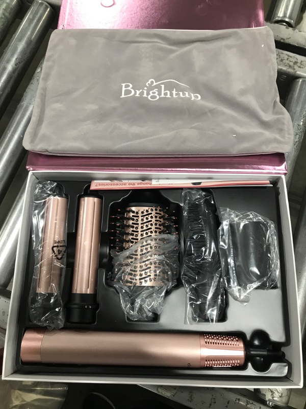 Photo 2 of Brightup Air Styler, Hair Dryer Brush with 110000 RPM High-Speed Negative Ionic Blow Dryer, Auto Wrap Curlers, Professional Multi Hair Styler for Fast Drying Curling Straightening Volumizing & Styling
