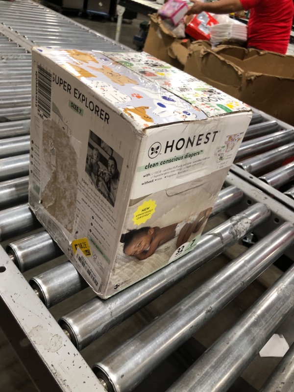 Photo 3 of The Honest Company Clean Conscious Diapers | Plant-Based, Sustainable | Barnyard Babies + It’s A Pawty | Club Box, Size 7 (41+ lbs), 32 Count