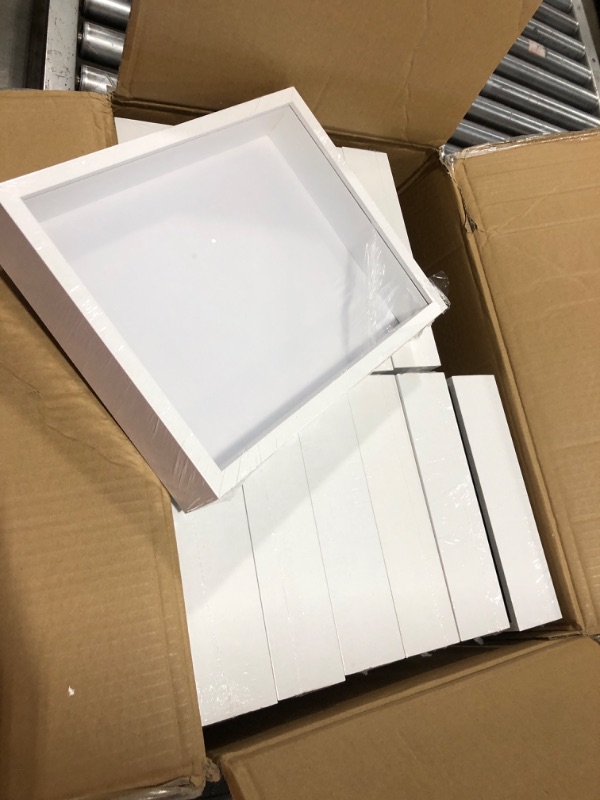 Photo 1 of Tuanse 12 Pcs Shadow Box Bulk Display Case Plastic Shadow Box Picture Frame for Photos Flower Wedding Bouquets Pet Memorial Graduation Object Butterfly Tickets Wall Tabletop(11 x 9 Inch, White)