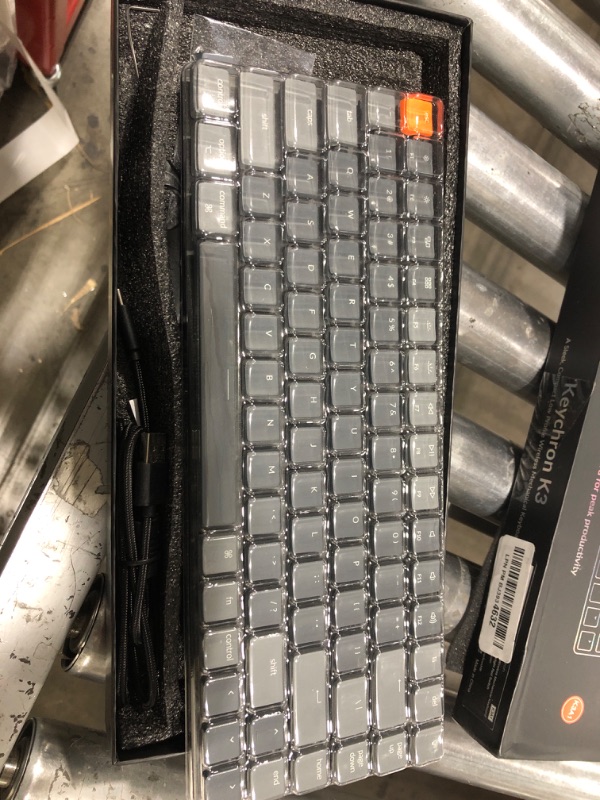 Photo 1 of Keychron K3 Version 2, 84 Keys Ultra-Slim Wireless Bluetooth/USB Wired Mechanical Keyboard with White LED Backlit, Low-Profile Gateron Mechanical Red Switch Compatible with Mac Windows