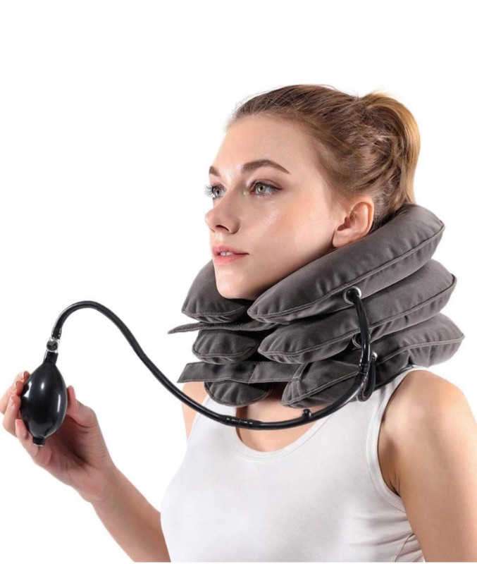 Photo 1 of S Cervical Neck Traction Device for Instant Neck Pain Relief - Inflatable & Adjustable Neck Stretcher Neck Support Brace, Neck Traction Pillow for Home Use Neck Decompression