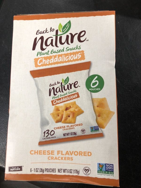 Photo 1 of Back to Nature Cheese Flavored Crackers - Individual Lunchbox Grab & Go Snack Bags - Vegan Cheddalicious, 1 Ounce Pouches (6 Count)