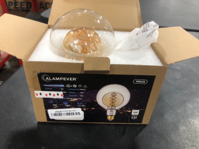 Photo 2 of ALAMPEVER Large Globe LED Light Bulbs, Decorative Dimmable LED with 6W Equivalent to 40W Light Bulbs, 2700K Soft White, E26 Base,300LM,CRI90,G125,Amber