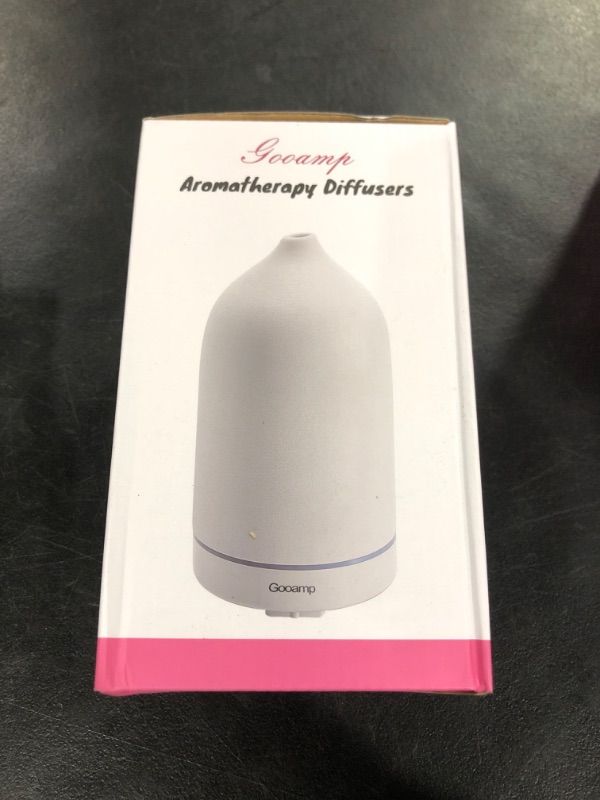 Photo 2 of 200ML Ceramic Diffuser,Aromatherapy Diffuser,Essential Oil Diffuser with 7 Color Lights Auto Shut Off for Home Office Room, White Base 23Model (1/3/6/ON hrs Working time)