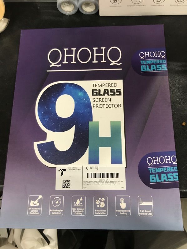 Photo 2 of [2+2 Pack] QHOHQ Tempered Glass Screen Protector for iPad Pro 12.9 2020 4th ? 2021 5th with Camera Lens Protector