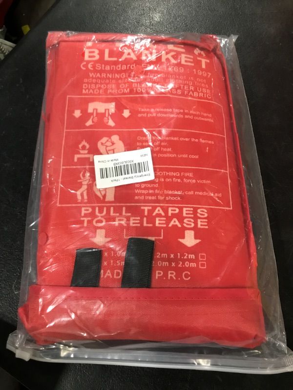 Photo 2 of Qujior Fire Blanket for Emergency Survival, 39 x 39 inches Reusable Fiberglass Fire Emergency Blanket Fire Shelter Safety Cover for Kitchen, Car, Camping, Grilling, Office, Warehouse (1 Pack)