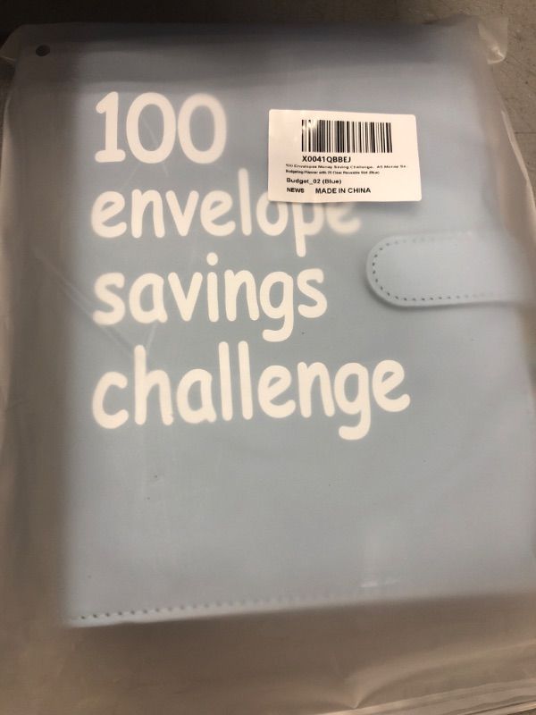 Photo 2 of 100 Envelopes Money Saving Challenge?A5 Money Saving Binder with Cash Envelopes?Easy and Fun Way to Save $5,050,Budget Book Binder for Budgeting Planner with 25 Clear Reusable Slot (Blue)