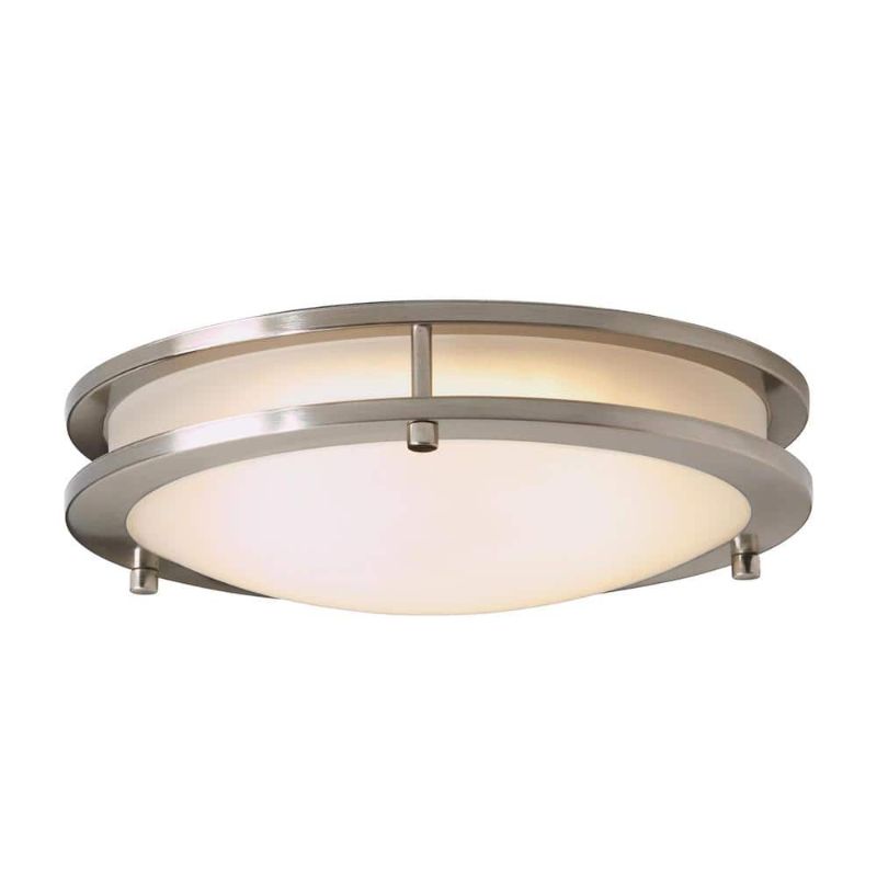 Hampton Bay Flaxmere 12 in. Brushed Nickel Dimmable Integrated LED