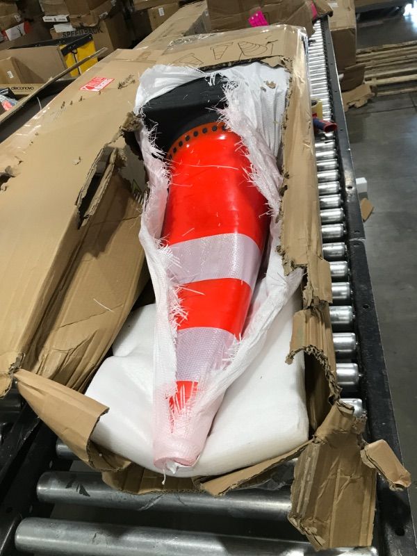 Photo 2 of 12 Pack Traffic Safety Cones 28 Inch, PVC Cone with Black Weighted Base, Orange Cones with Reflective Collars for Parking Lot, Road Safety, Construction Events 28 INCH 12