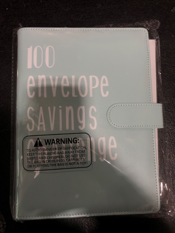 Photo 1 of 100 Envelopes Money Saving Challenge Book - A5 Budget Binder with 100 Pockets, Number Stickers and a Tracker Sheet, Blue A5 Blue