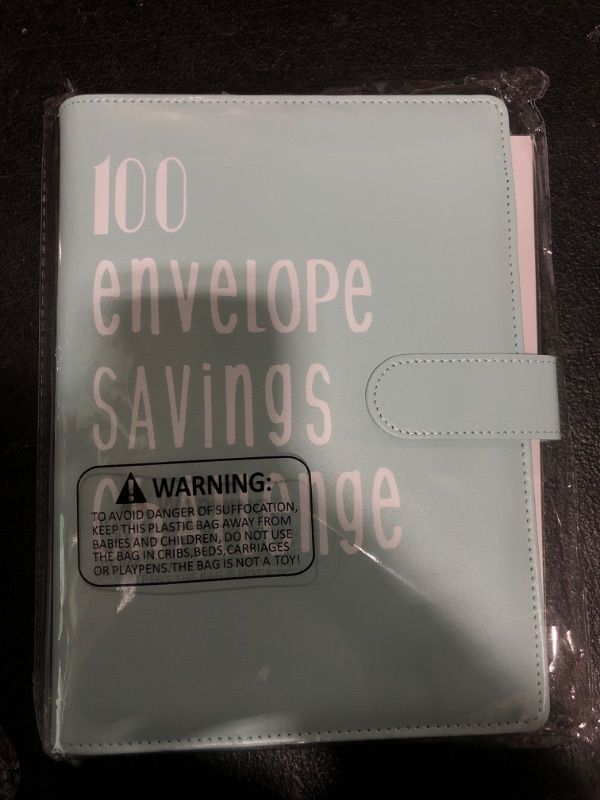 Photo 2 of 100 Envelopes Money Saving Challenge Book - A5 Budget Binder with 100 Pockets, Number Stickers and a Tracker Sheet, Blue A5 Blue