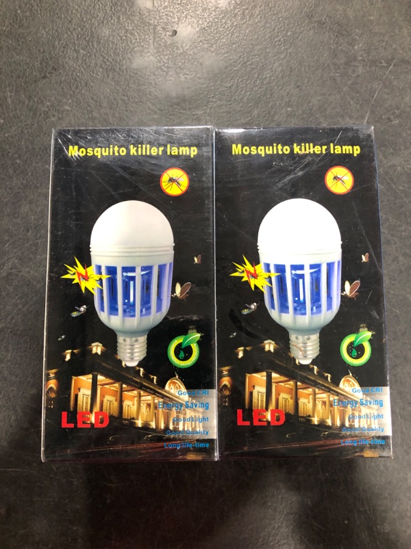 Photo 2 of 2 Pack Bug Zapper Light Bulbs, Mosquito Light Bulb Zapper 2 in 1 Mosquito Zapper Bulb UV LED Bug Light Bulbs for Patio and Indoor