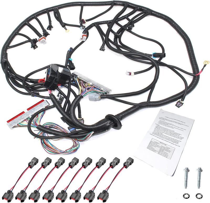 Photo 1 of 5.3 Wiring Harness ls Engine Wiring Harness Compatible with 1999-2006 DBC LS1 4.8 5.3 6.0 Vortec Drive by Cable 4L60E, with Wiring Guide Manual
