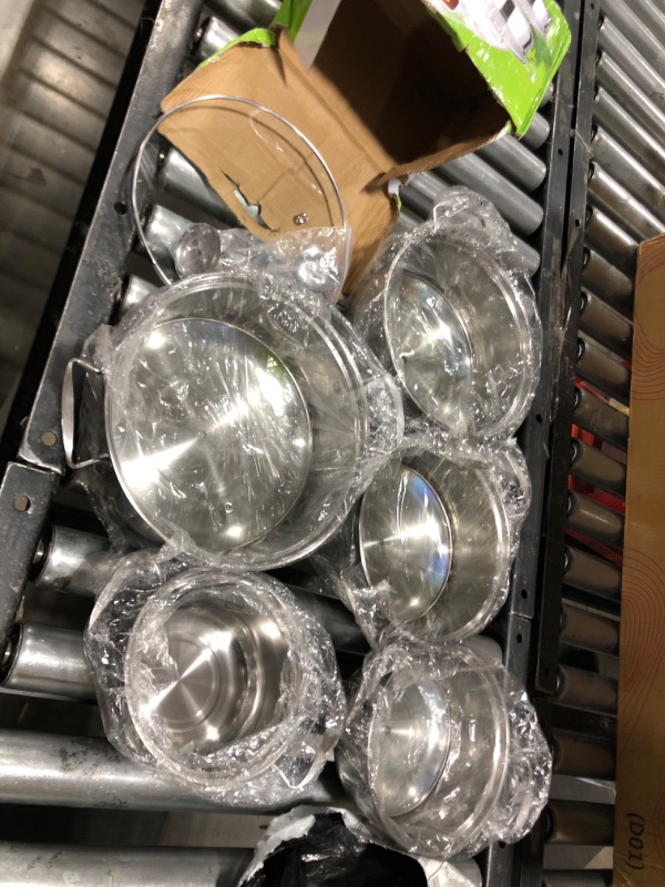 Photo 1 of 10 piece stainless steel pot set- 5 pots and 5 lids